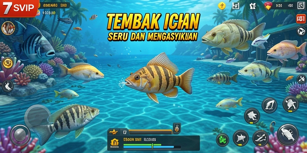 Tampilan menawan gameplay Tembak Ikan di 7SVIP.