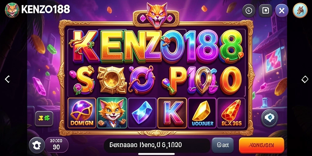 Screenshot gameplay KENZO188 yang menunjukkan suasana seru dalam permainan slot.