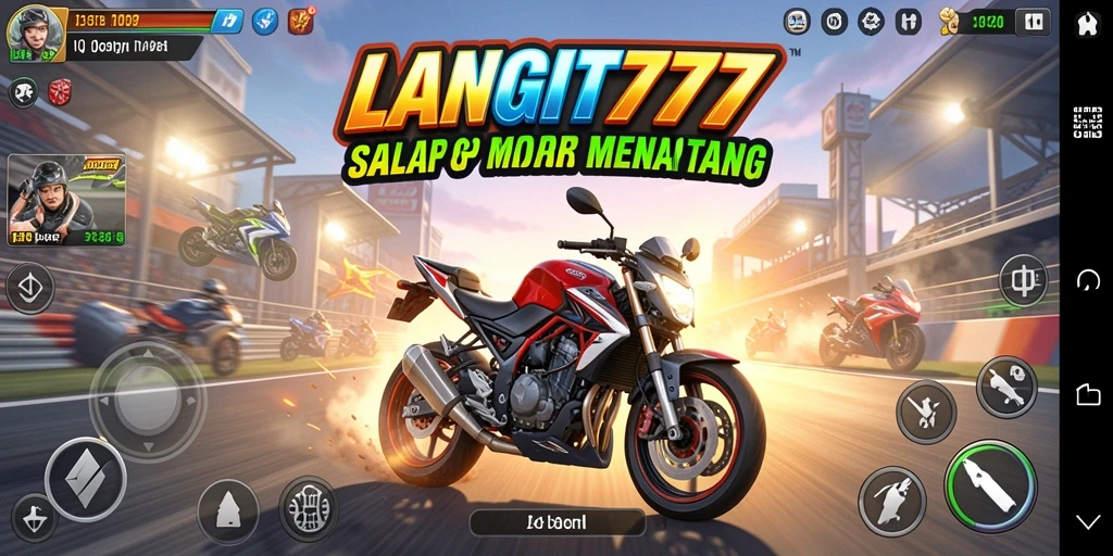 Screenshot LANGIT777 menampilkan aksi balap motor yang mendebarkan.