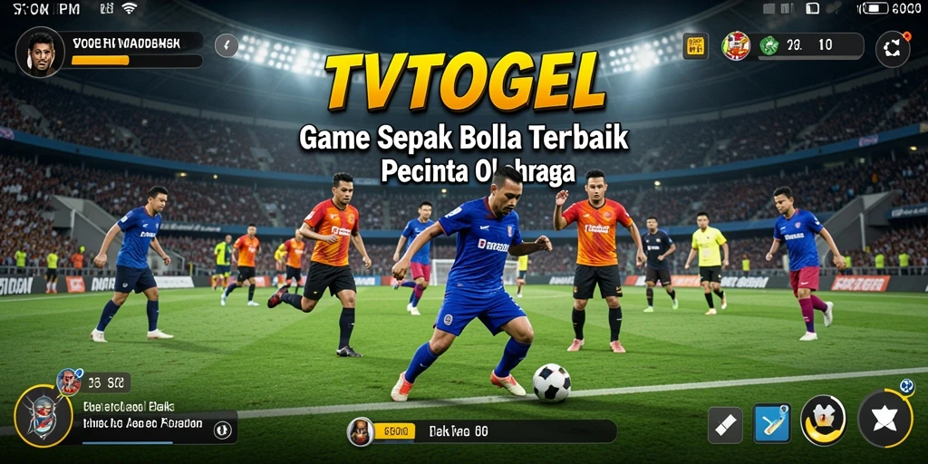 Tangkapan layar gameplay TVTOGEL saat pertandingan sepak bola berlangsung.
